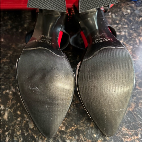 Chic Black and Red High Heels with Ankle Strap - Picture 9 of 10